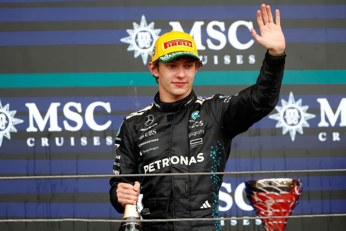 El italiano Kimi Antonelli de Mercedes. EFE/ Sebastiao Moreira