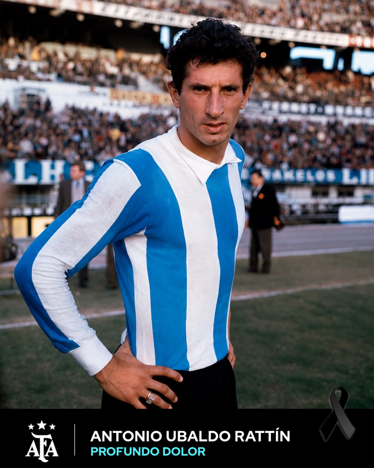 Antonio Ubaldo Rattín, leyenda para Boca Juniors y la Selección Argentina, falleció este sábado a los 89 años. Foto: AFA.