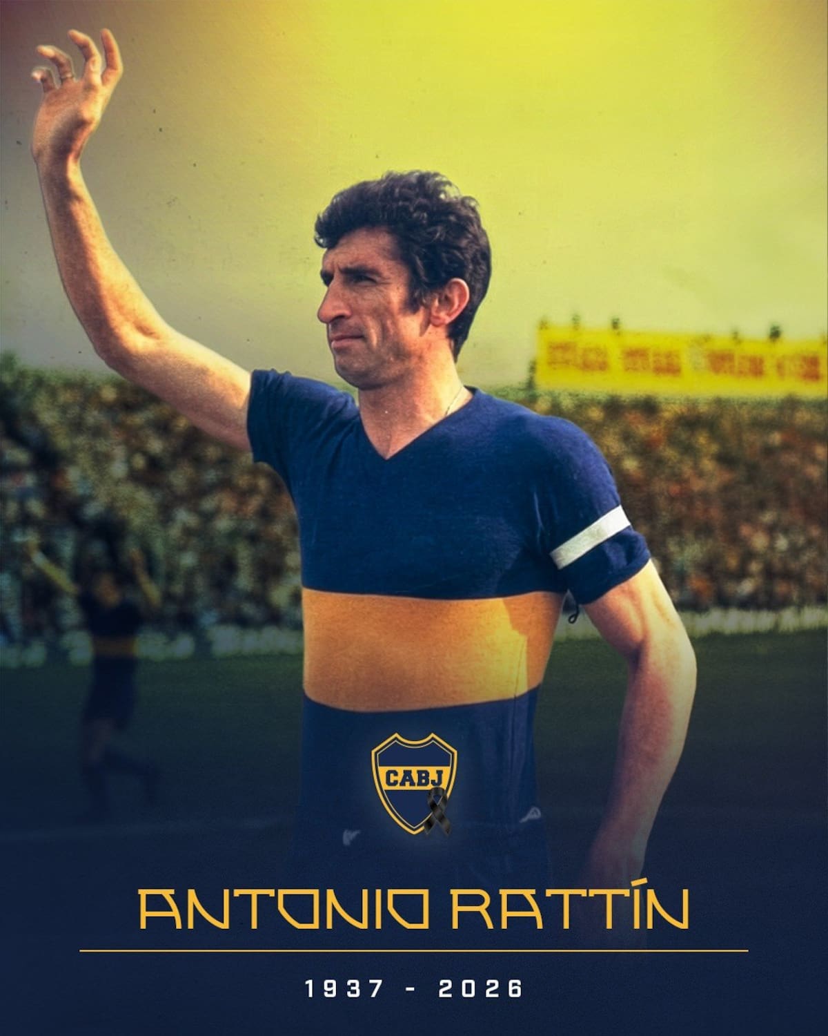 Antonio Ubaldo Rattín, leyenda para Boca Juniors y la Selección Argentina, falleció este sábado a los 89 años. Foto: Boca Juniors.