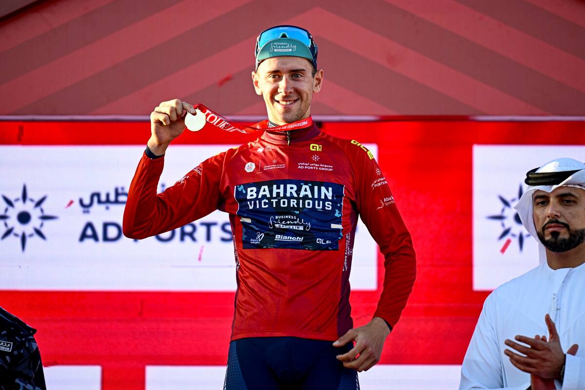 Antonio Tiberi también es el nuevo líder del UAE Tour. Foto: @BHRVictorious