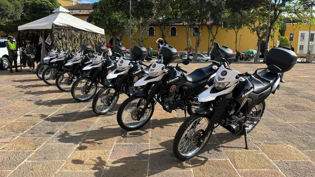 Motocicletas entregadas a la Fuerza Pública./Foto por: Diego López Mora