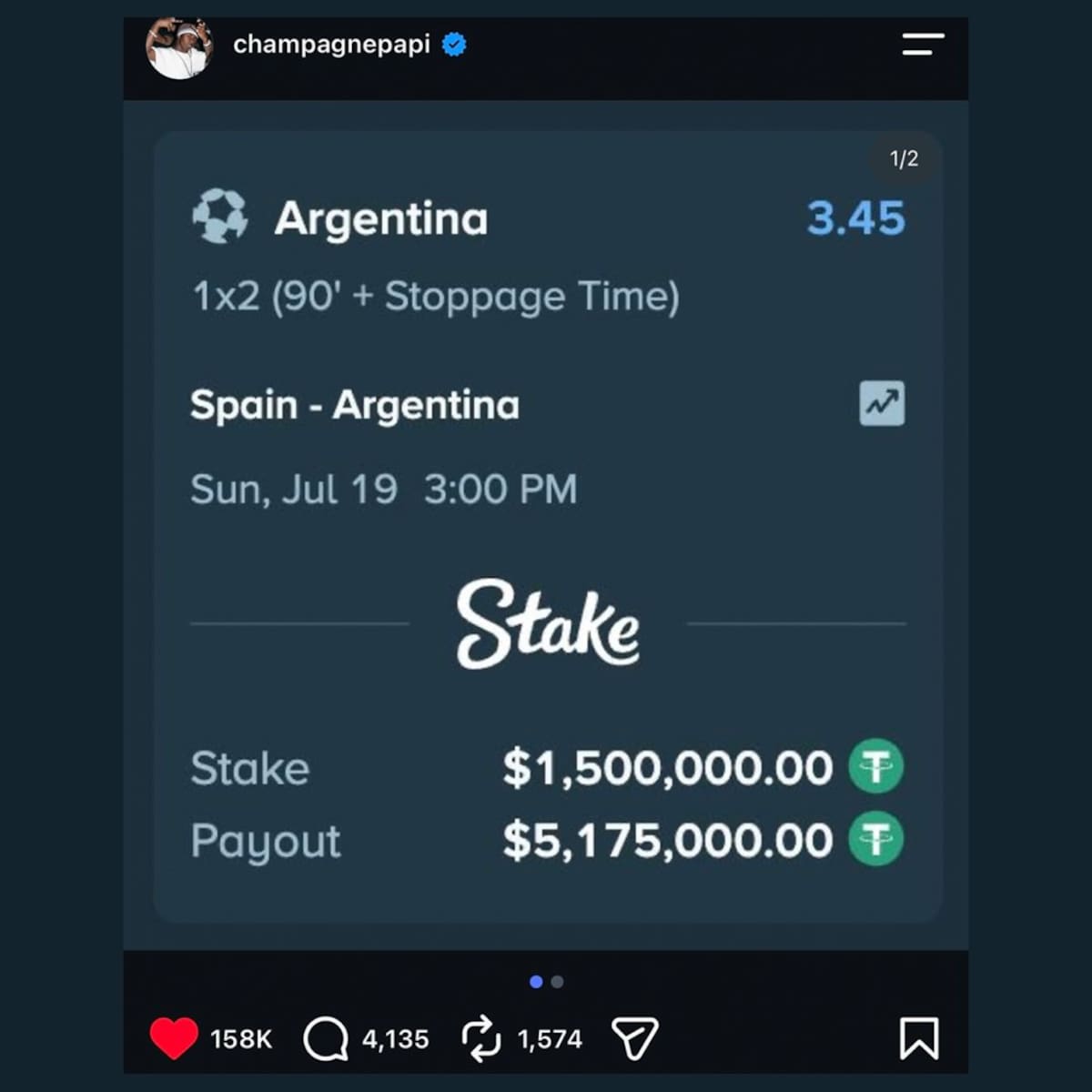 Mundial 2026: Drake apuesta una fortuna por Argentina, ¿ya saló a la 'Albiceleste'?