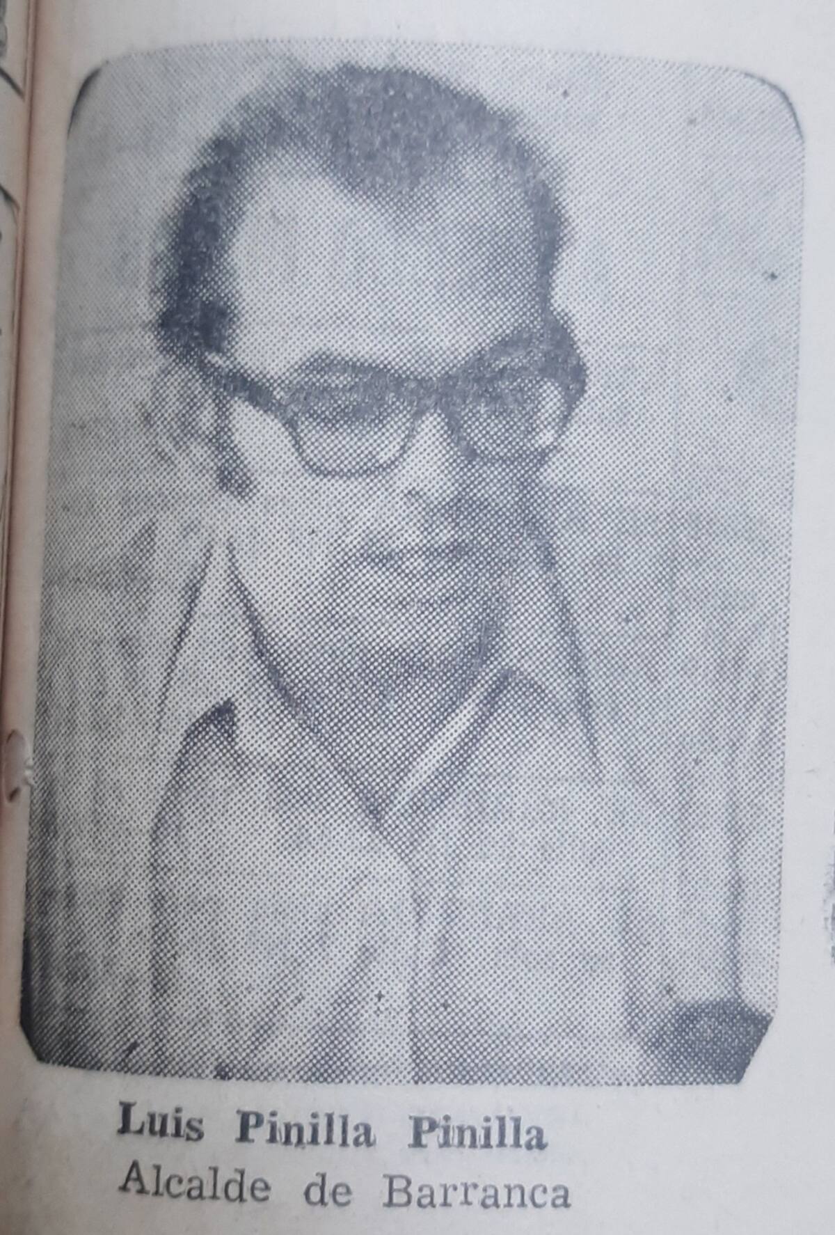 Foto antigua del alcalde de Barrancabermeja en 1972: Luis Pinilla Pinilla. (Archivo/VANGUARDIA)