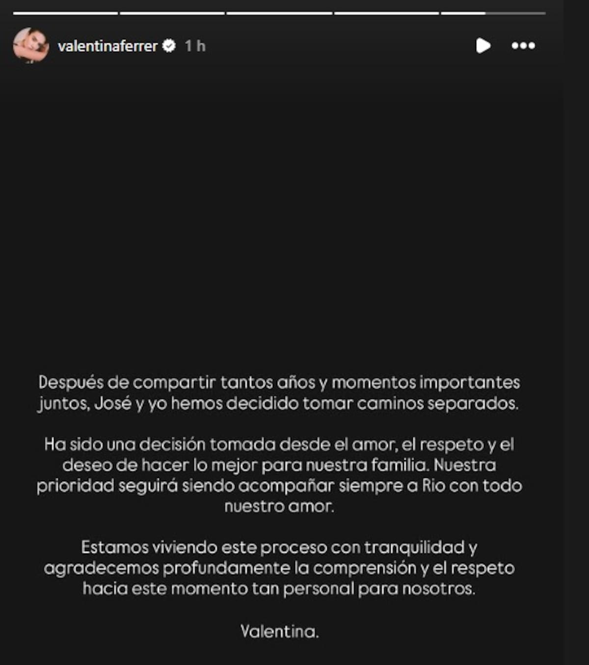 Foto // Captura de historia en Ig.