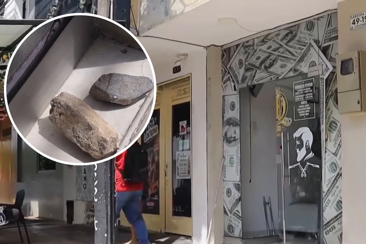 Las cámaras de seguridad han registrado ataques con piedras en contra de establecimientos comerciales en Barrancabermeja.