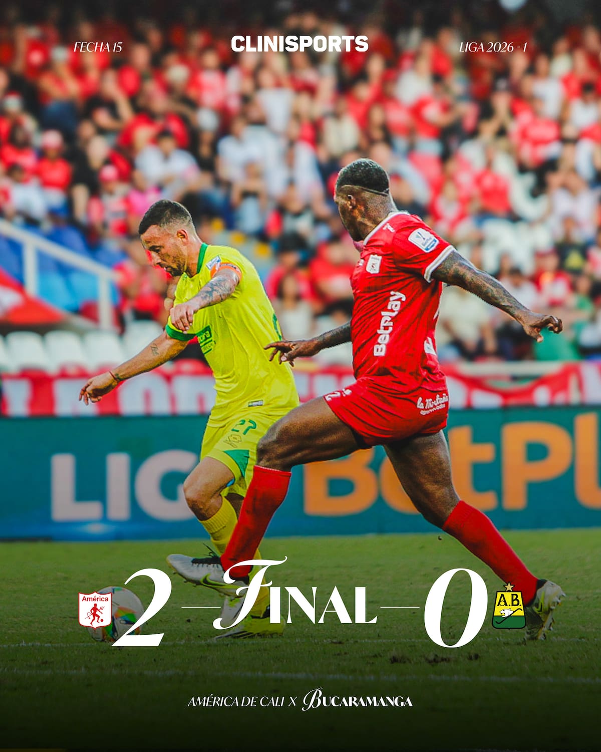Atlético Bucaramanga cayó 2-0 ante el América de Cali. Foto: Atlético Bucaramanga