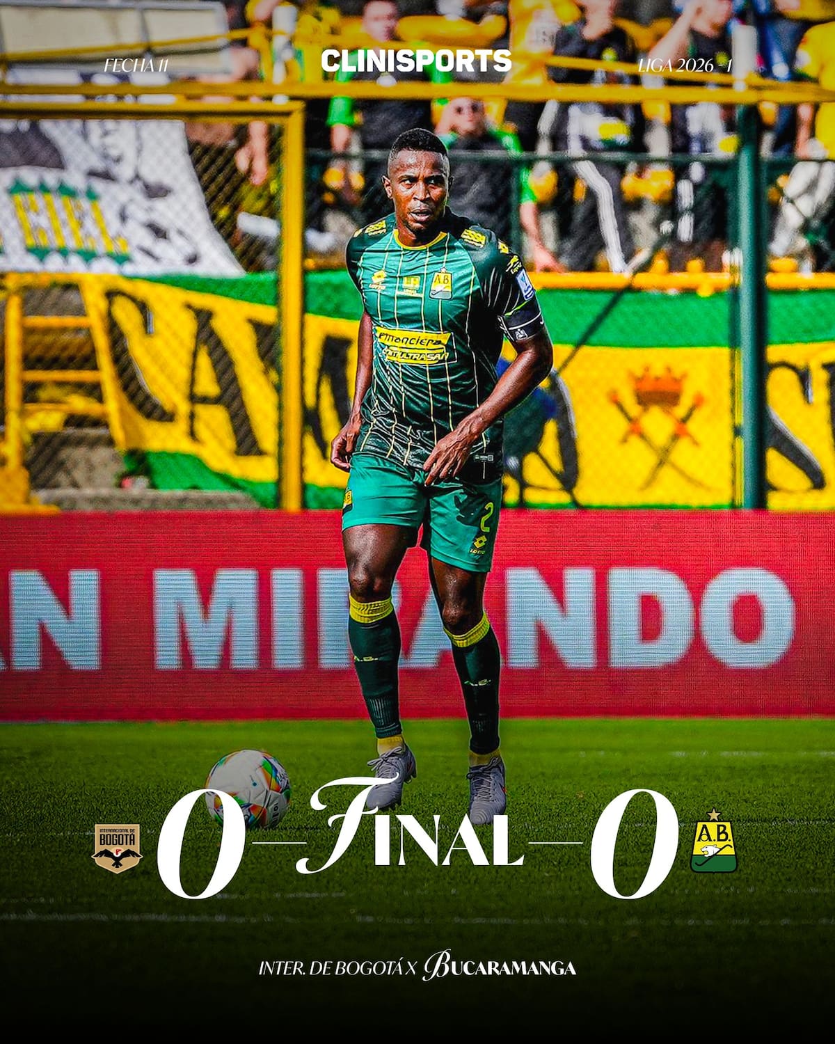 Atlético Bucaramanga e Internacional de Bogotá empataron 0-0 en la fecha 11 de la Liga BetPlay I 2026. Foto: Atlético Bucaramanga