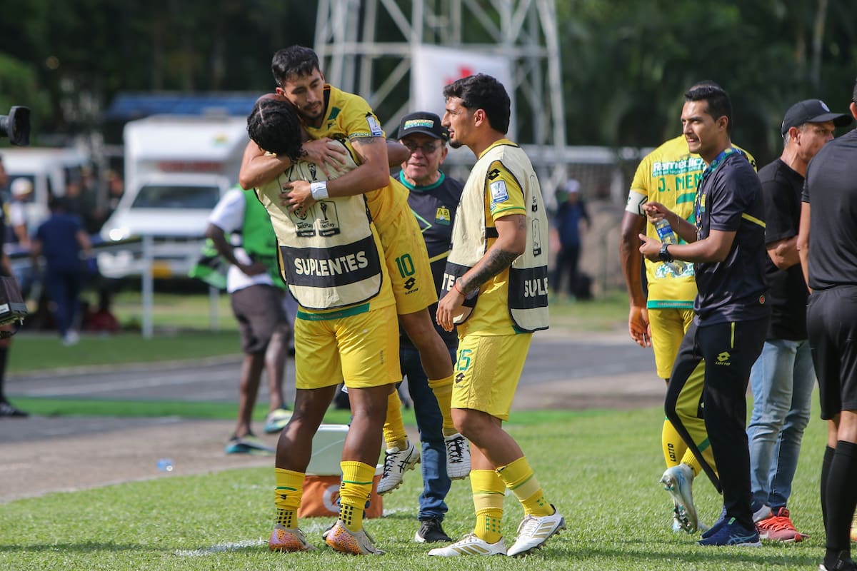 Fabián Sambueza le marcó a Junior en el primer semestre de 2025, en un partido que terminó igualado 1-1 en Floridablanca. Foto: Cortesía Jaime Moreno.