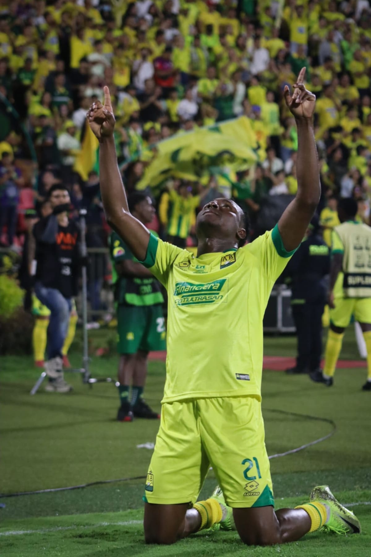 Félix Charrupí marcó el gol de Atlético Bucaramanga en el empate 1-1 frente a Once Caldas, en la fecha 12 de la Liga BetPlay I de 2026. Foto: Franz Rey.