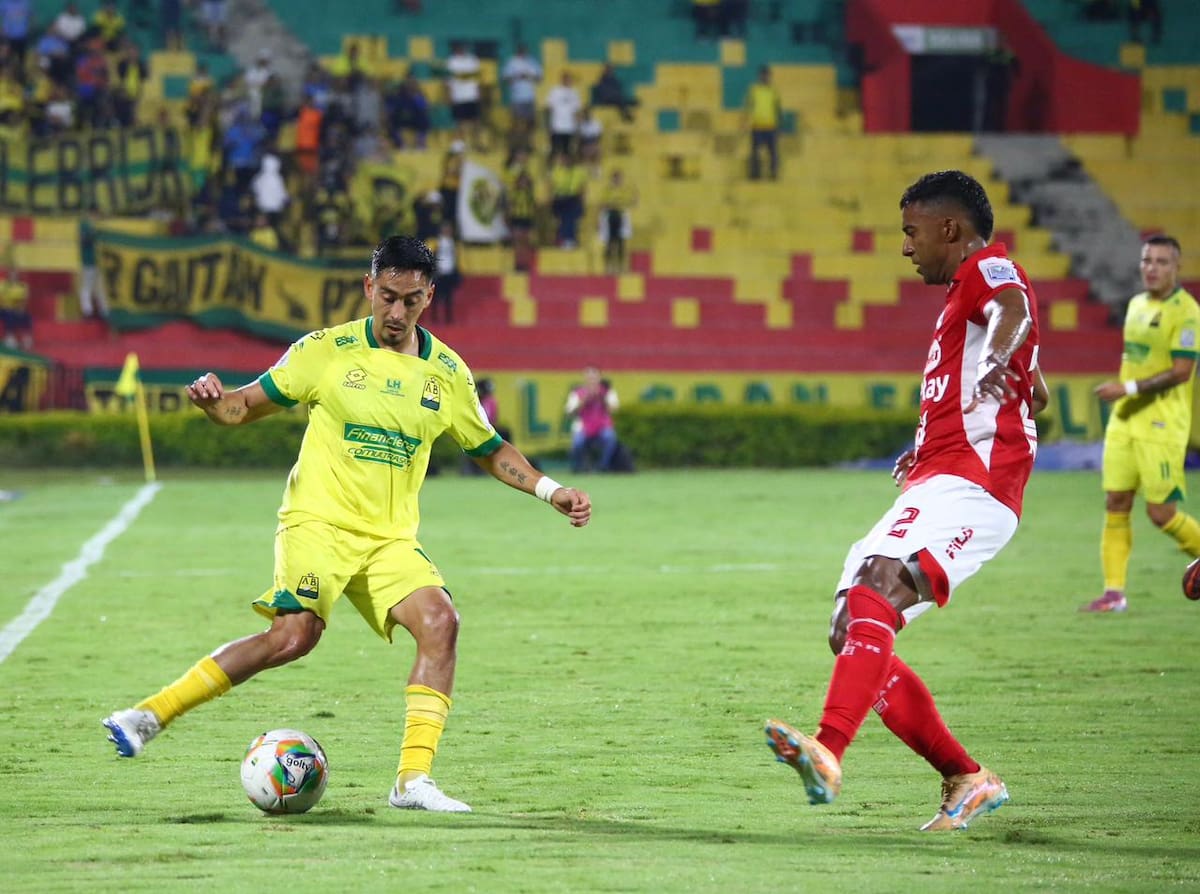 Santa Fe superó 2-1 a Atlético Bucaramanga, en juego de la fecha 14 de la Liga BetPlay I de 2026. Foto: Jaime Moreno.