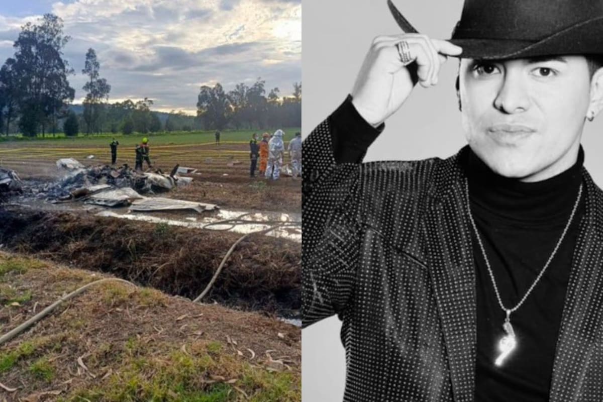 Autoridades acordonaron la zona donde cayó la avioneta en la que viajaba el cantante Yeison Jiménez y su equipo.