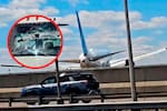 El impactante momento en que un avión con 221 pasajeros choca con un camión en plena autopista