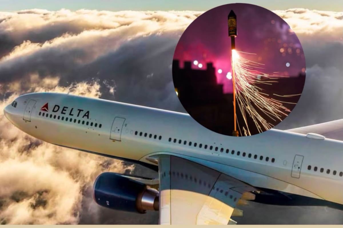 Un avión de Delta impactado por un fuego artificial durante el aterrizaje en Chicago Midway. Llevaba 58 personas a bordo.