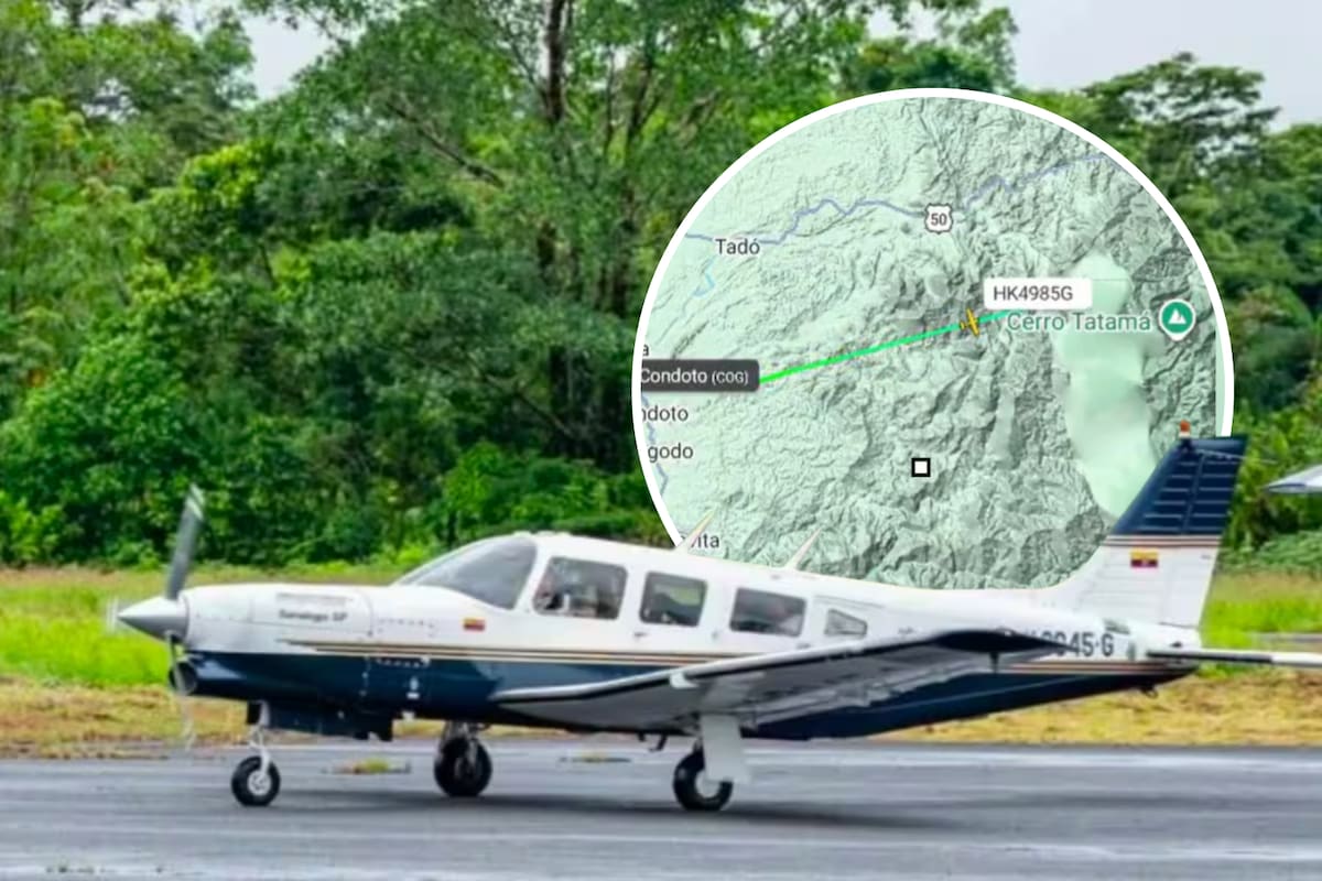 Avioneta en la que viajaban cinco personas desde Condoto a Guaymaral Foto: Flightradar / Alcaldía de Condoto