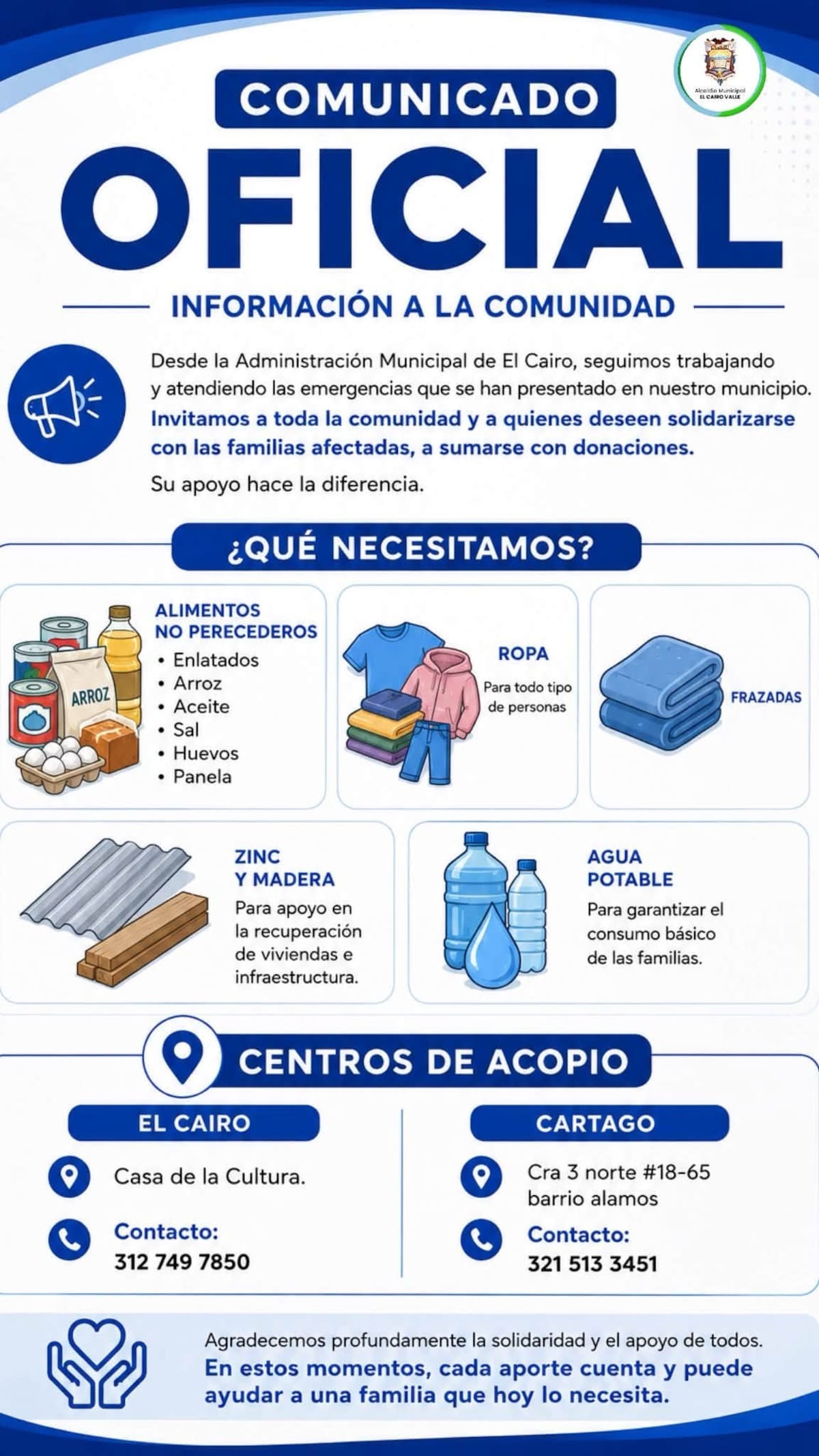 De esta manera puede enviar ayudas para las familias damnificadas por el terremoto en El Cairo, Valle del Cauca.