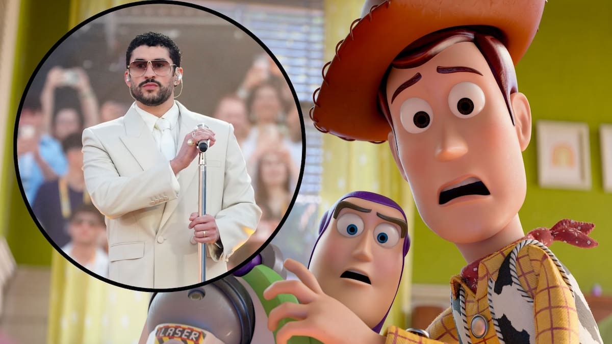 Bad Bunny estará en Toy Story 5. // FOTOS: Toy Story - Colprensa (Cortesía Disney) / Bad Bunny - EFE