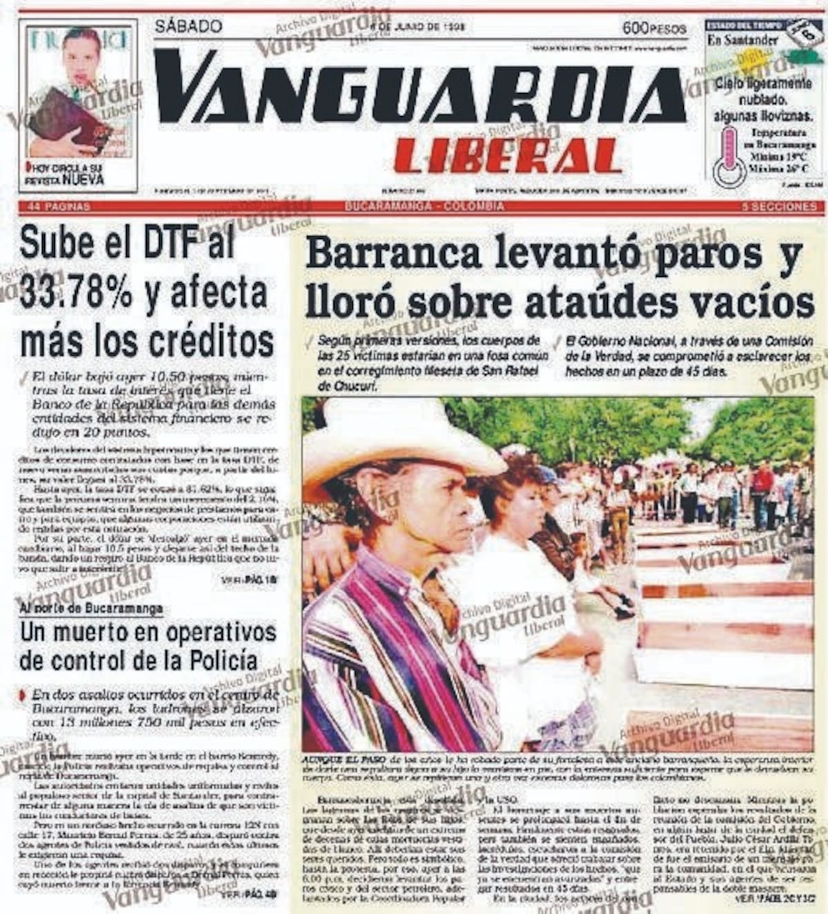Foto: Portada / Archivo / VANGUARDIA