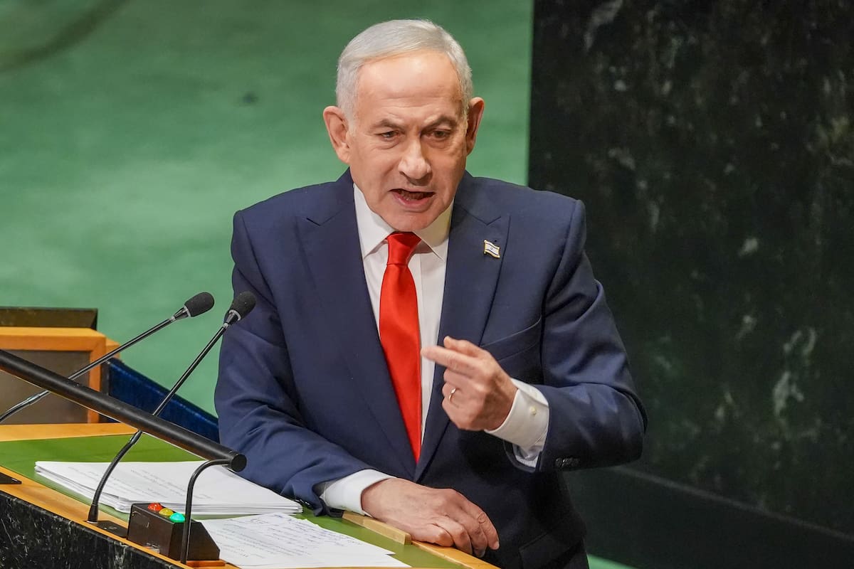 El primer ministro de Israel, Benjamín Netanyahu, habla durante la 81ª Asamblea General de Naciones Unidas. //EFE - Ángel Colmenares.