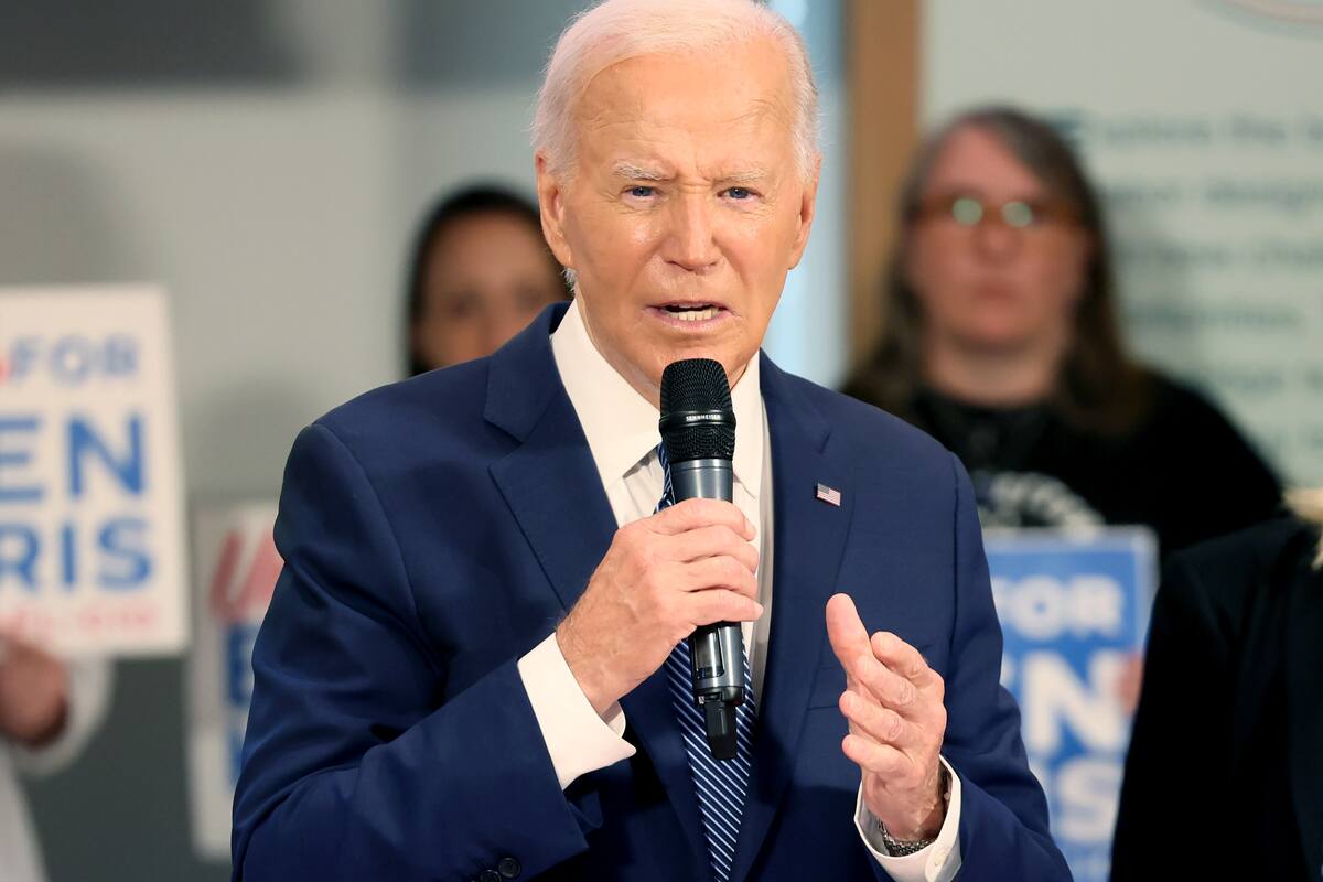 El presidente estadounidense, Joe Biden, habla durante una reunión de líderes sindicales nacionales en la AFL-CIO en Washington, DC, Estados Unidos, el 10 de julio de 2024. EFE/TING SHEN/POOL
