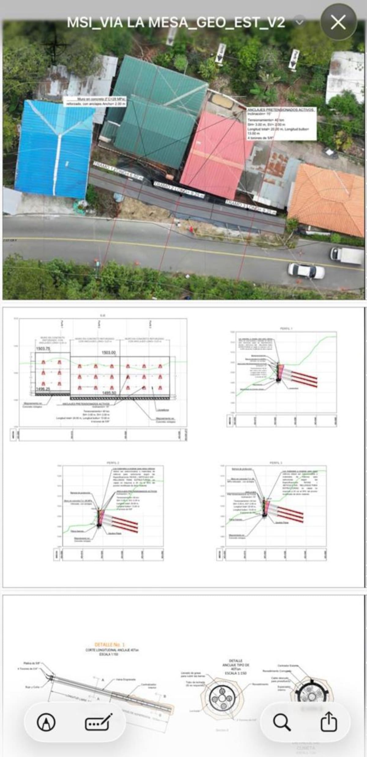 Diseño técnico de las obras de riesgo proyectadas por la Gobernación de Santander en el sector 'El Boyaco', vía hacia Mesa de Los Santos.