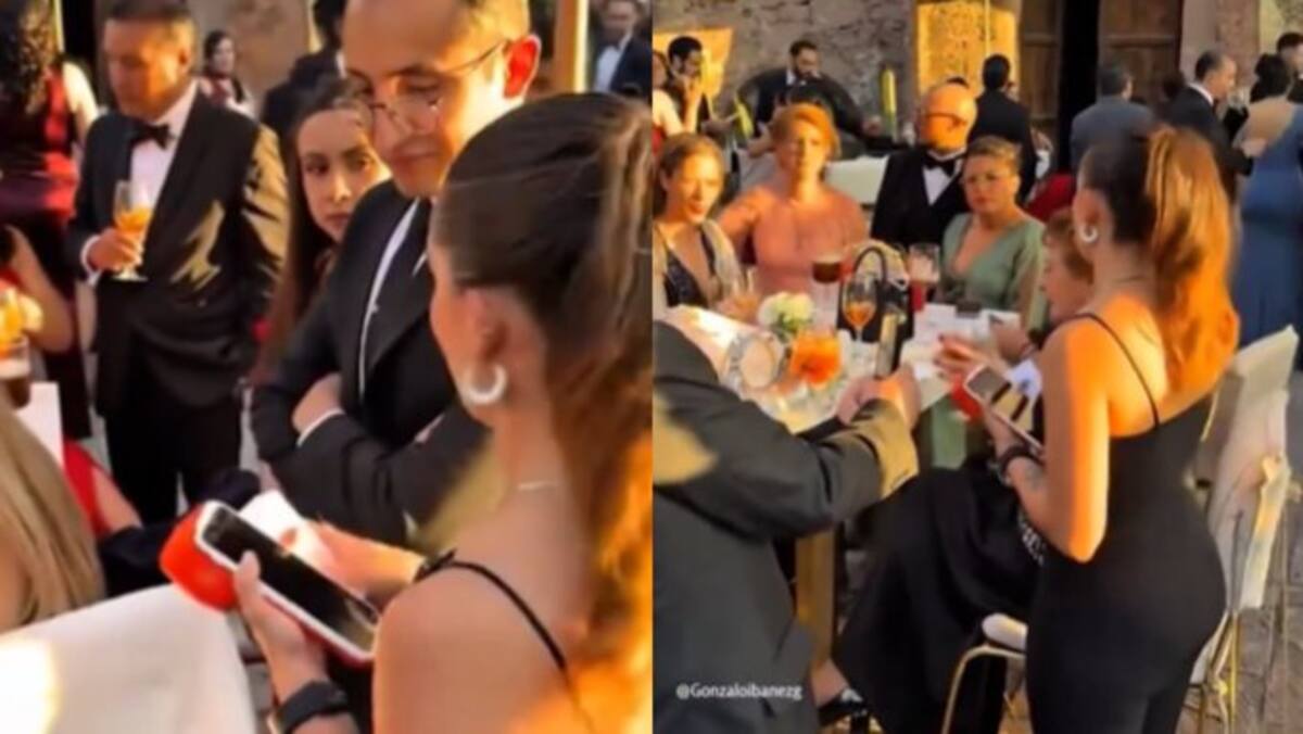 Video viral: novios cobraron los regalos de su boda con un datáfono.