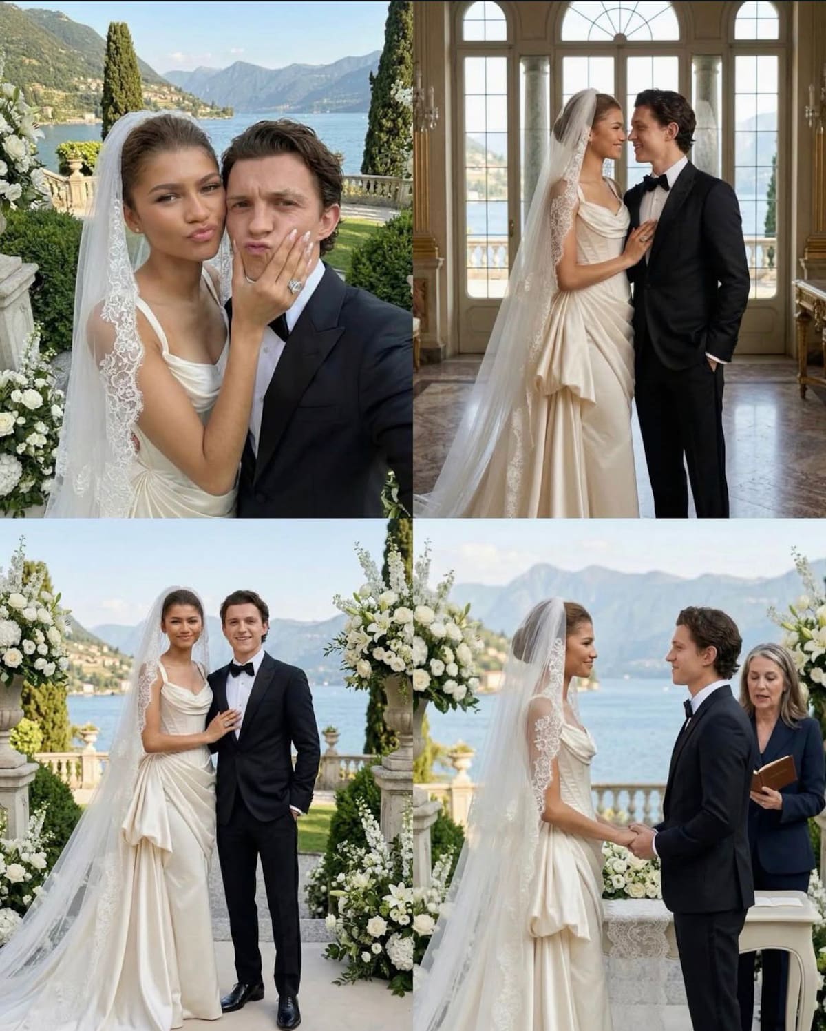 La noticia de la boda de Zendaya y Tom Holland se conoció en los premios Actor Awards el 1 de marzo de 2026, y su estilista Law Roach confirmó que ya se habían casado. En redes circulan fotos con IA.