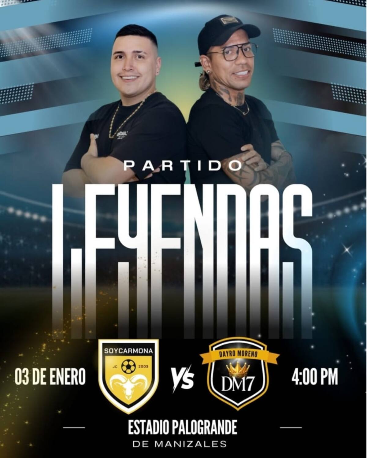 BOGOTÁ, 24 de diciembre de 2025.- Partido de Leyendas de Dayro Moreno. (Colprensa-Dayro Moreno).