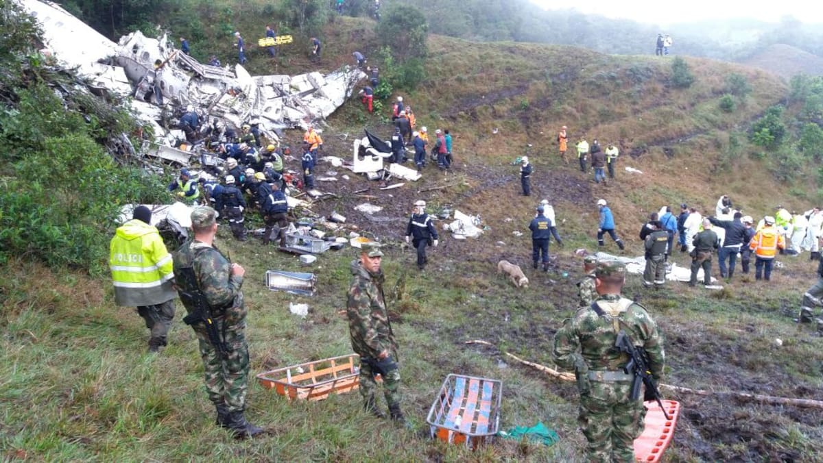 Bogotá. restos del avión accidentado en Antioquia, que transportaba a miembros del club Chapecoense de Brasil. (Colprensa - Externos)