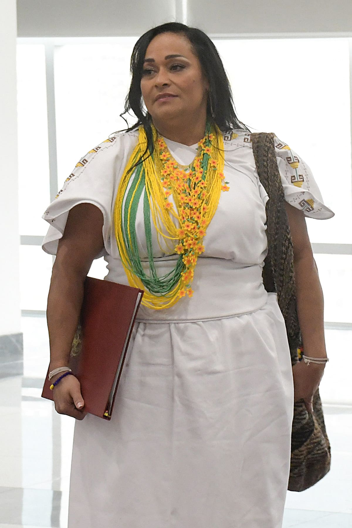 Fotografía de archivo del 4 de noviembre de 2022 que muestra a la embajadora de Colombia, Elizabeth García, durante un acto de entrega de las cartas credenciales como la nueva embajadora de Colombia en Bolivia, en La Paz (Bolivia). El Gobierno de Rodrigo Paz expulsó a García, por las declaraciones del presidente de ese país, Gustavo Petro, sobre los conflictos en Bolivia que las autoridades nacionales consideran una "injerencia", aunque aseguró que esto no constituye una "ruptura de relaciones". EFE/ Stringer/ ARCHIVO