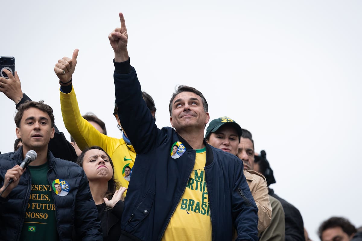 FOTO ARCHIVO. El candidato presidencial brasileño Flávio Bolsonaro durante un acto en São Paulo, Brasil, el 7 de septiembre de 2026. EFE/Isaac Fontana