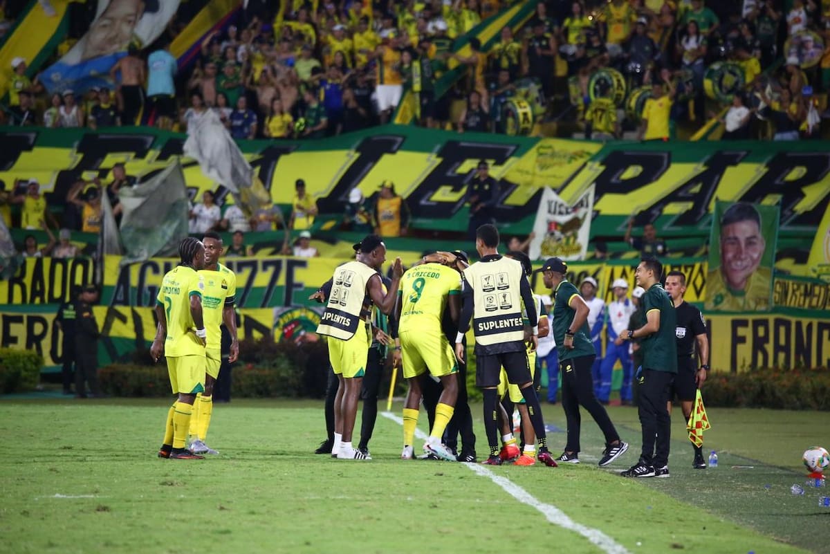Brandon Caicedo marcó sus primeros goles con el Atlético Bucaramanga, en la victoria 5-0 sobre Boyacá Chicó. Foto: Jaime Moreno.