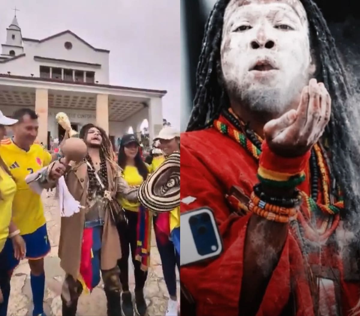 Un chamán de apellido Sparrow subió a Monserrate para hacer un ritual contra los hechizos del brujo de Ghana. // Foto: captura de pantalla X @ColombiaOscura
