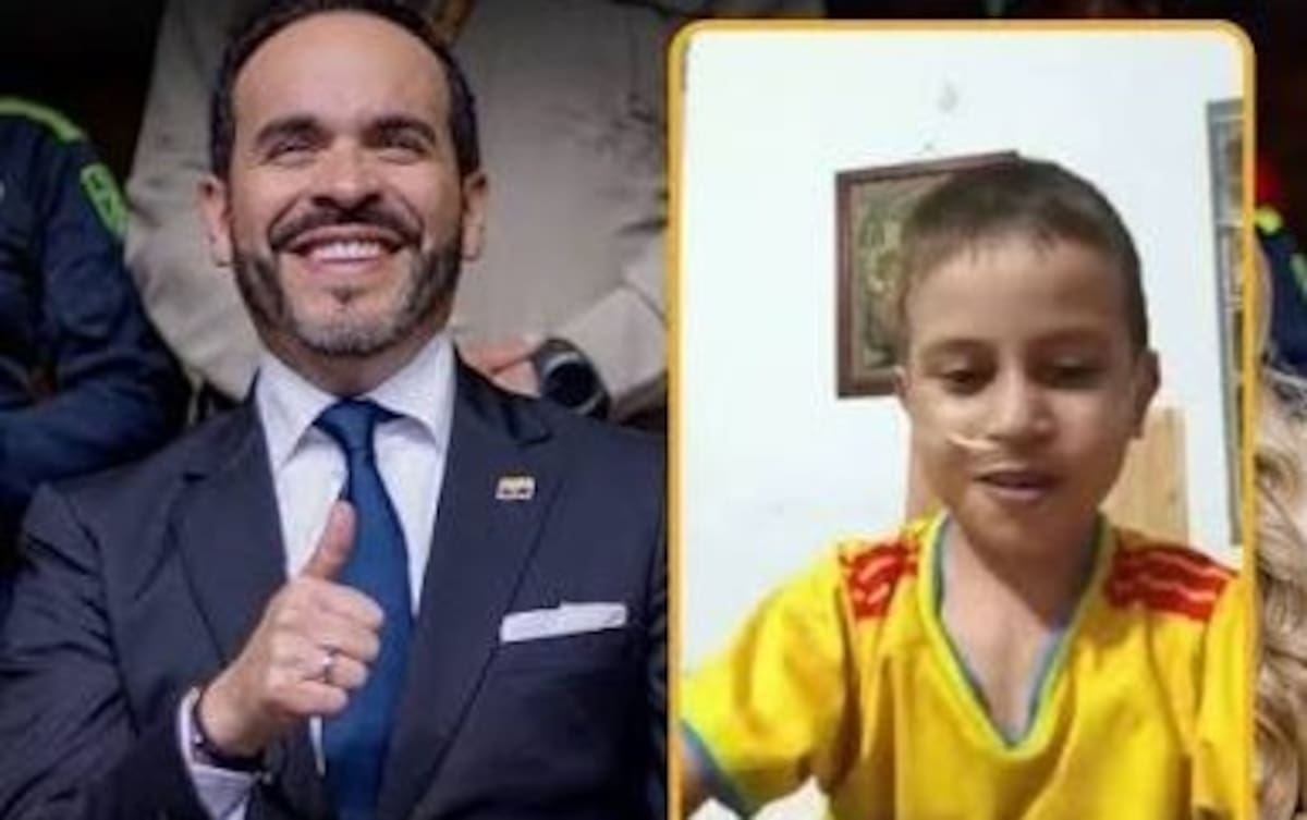 El presidente Abelardo De La Espriella y el pequeño Lucas Murillo.