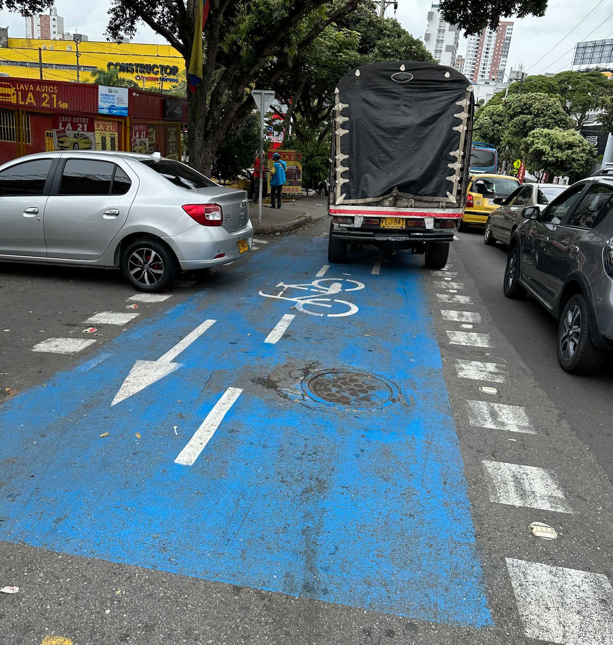 Clara invasión de las ciclorrutas en Bucaramanga. (Foto suministrada por Pablo Porras / VANGUARDIA)