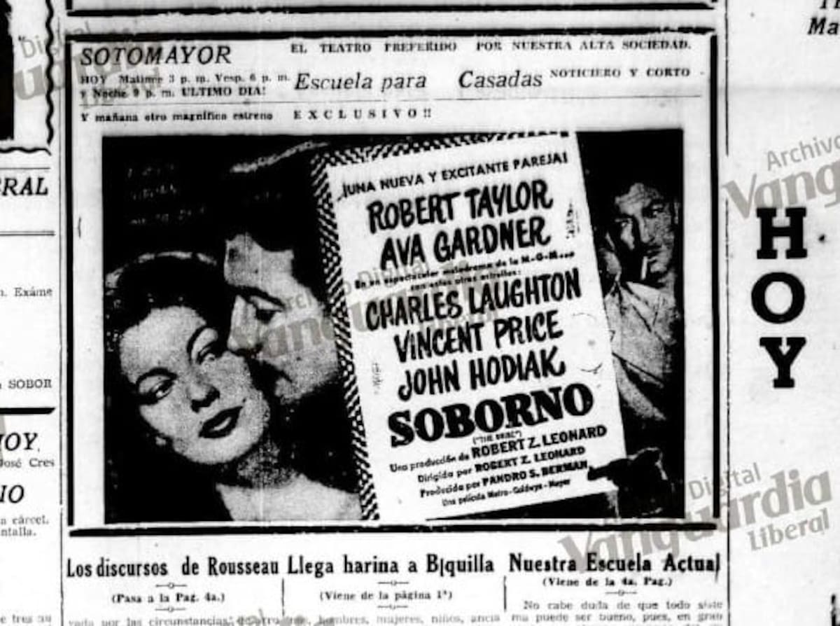 Anuncios de las películas que se proyectaban en el Teatro Sotomayor. (Archivo/ VANGUARDIA)