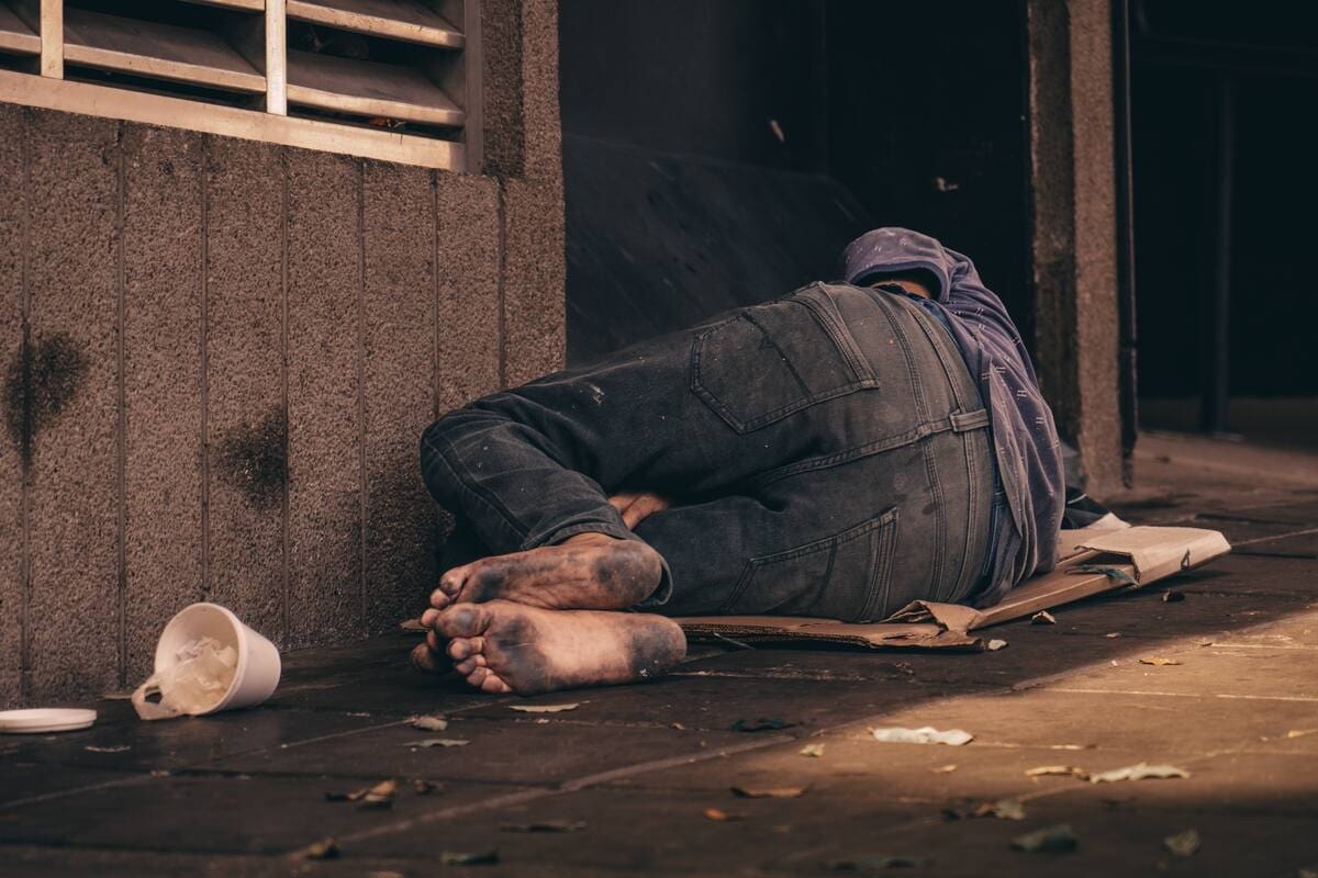 El Centro, dormitorio improvisado de personas en situación de calle.