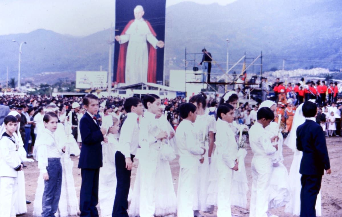 Aspectos de la visita de San Juan Pablo II a Bucaramanga, en 1986. (Archivo/VANGURDIA)