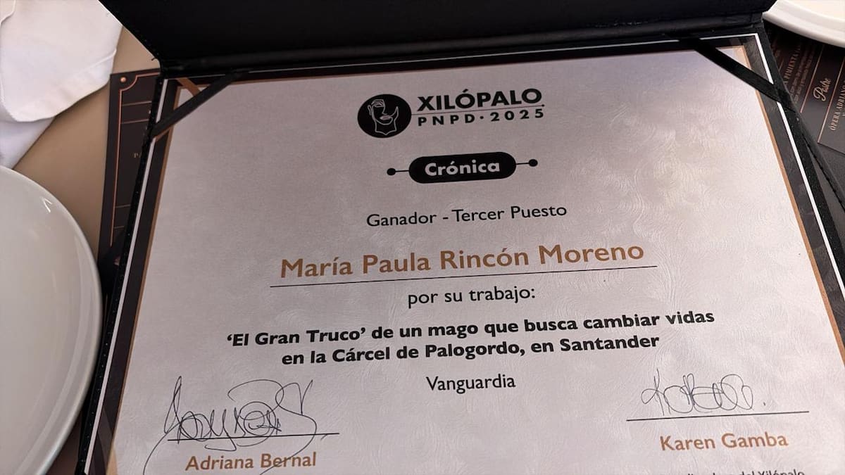Reconocimiento a María Paula Rincón Moreno.