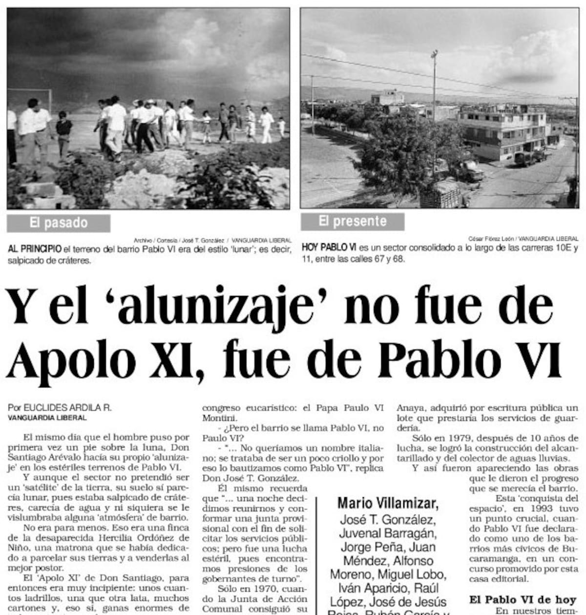 El ayer del barrio Pablo VI, de Bucaramanga. (Archivo/ VANGUARDIA)