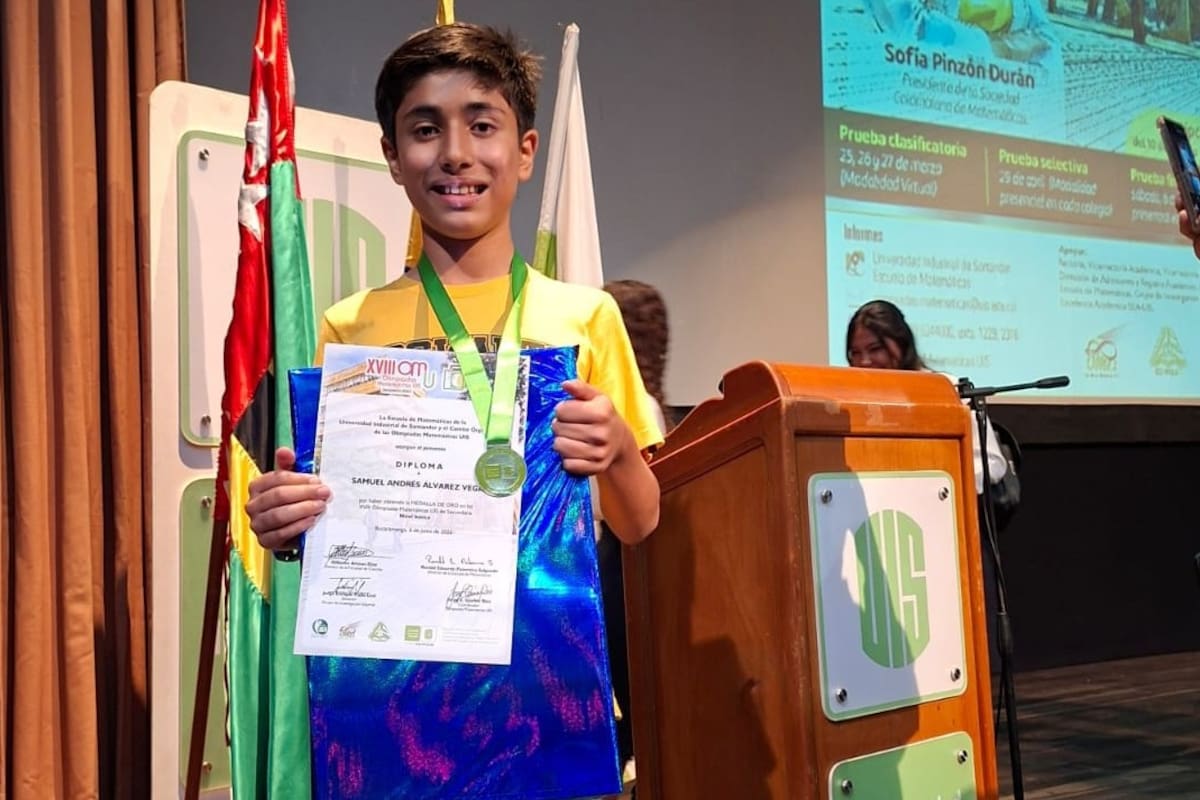 Samuel Andrés Álvarez Vega, alumno de séptimo grado del Colegio La Salle, campeón de las Olimpiadas de Matemáticas 2026.