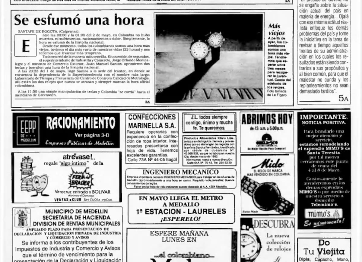 Las noticias de ese entonces, cuando llegó la 'Hora Gaviria'. (Archivo/ VANGUARDIA)