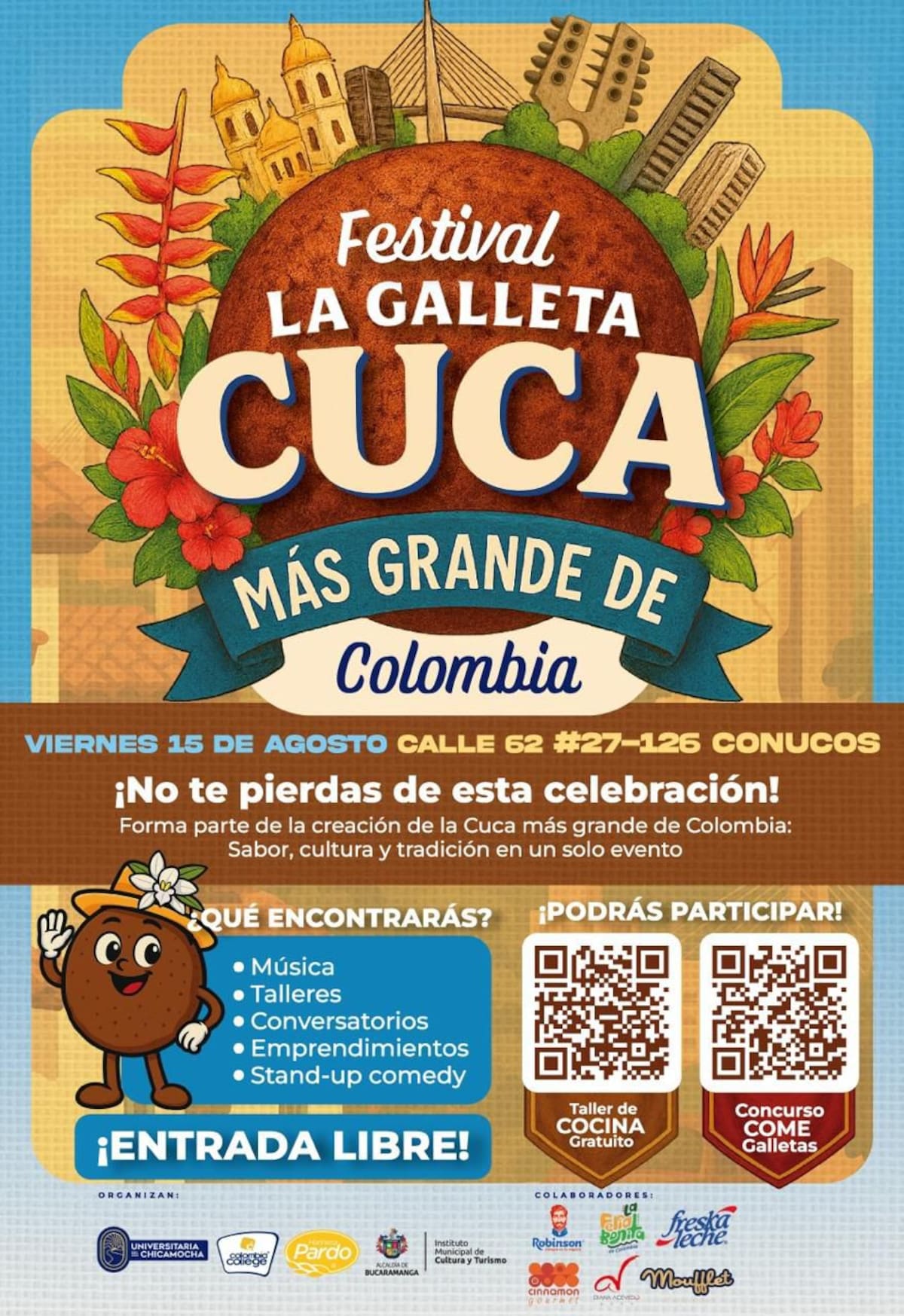 Afiche promocional del certamen de la cuca más grande de Colombia.