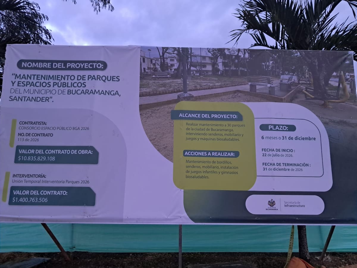 La remodelación del Parque de las Tres B está incluido en este proyecto de la Alcaldía de Bucaramanga.