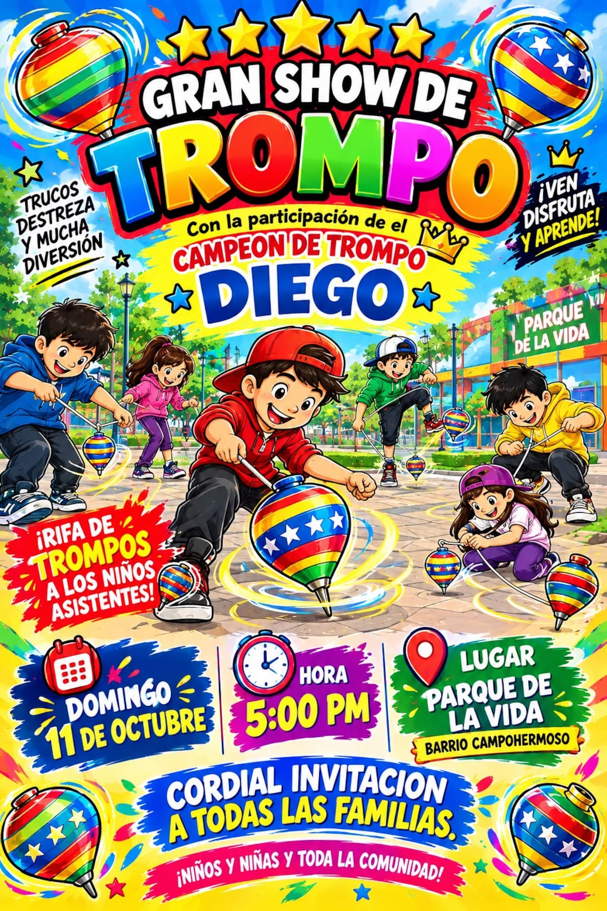 El próximo domingo, 11 de octubre, se realizará el Gran Show del Trompo.