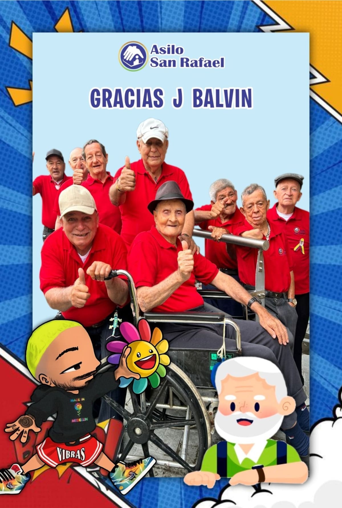 Mensaje de los ancianos del Asilo San Rafael al artista.