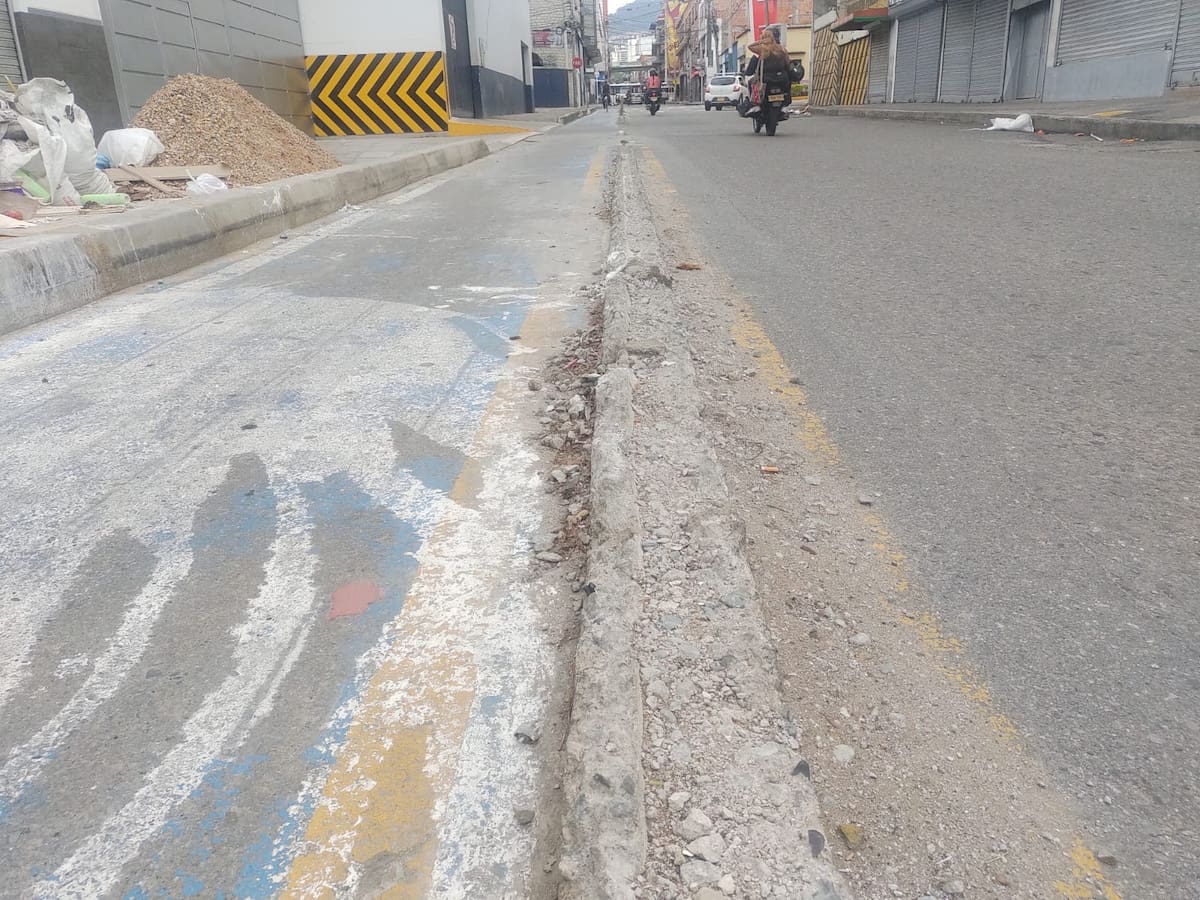 Ciclorruta abandonada en la calle 33. (Foto suministrada / VANGUARDIA)