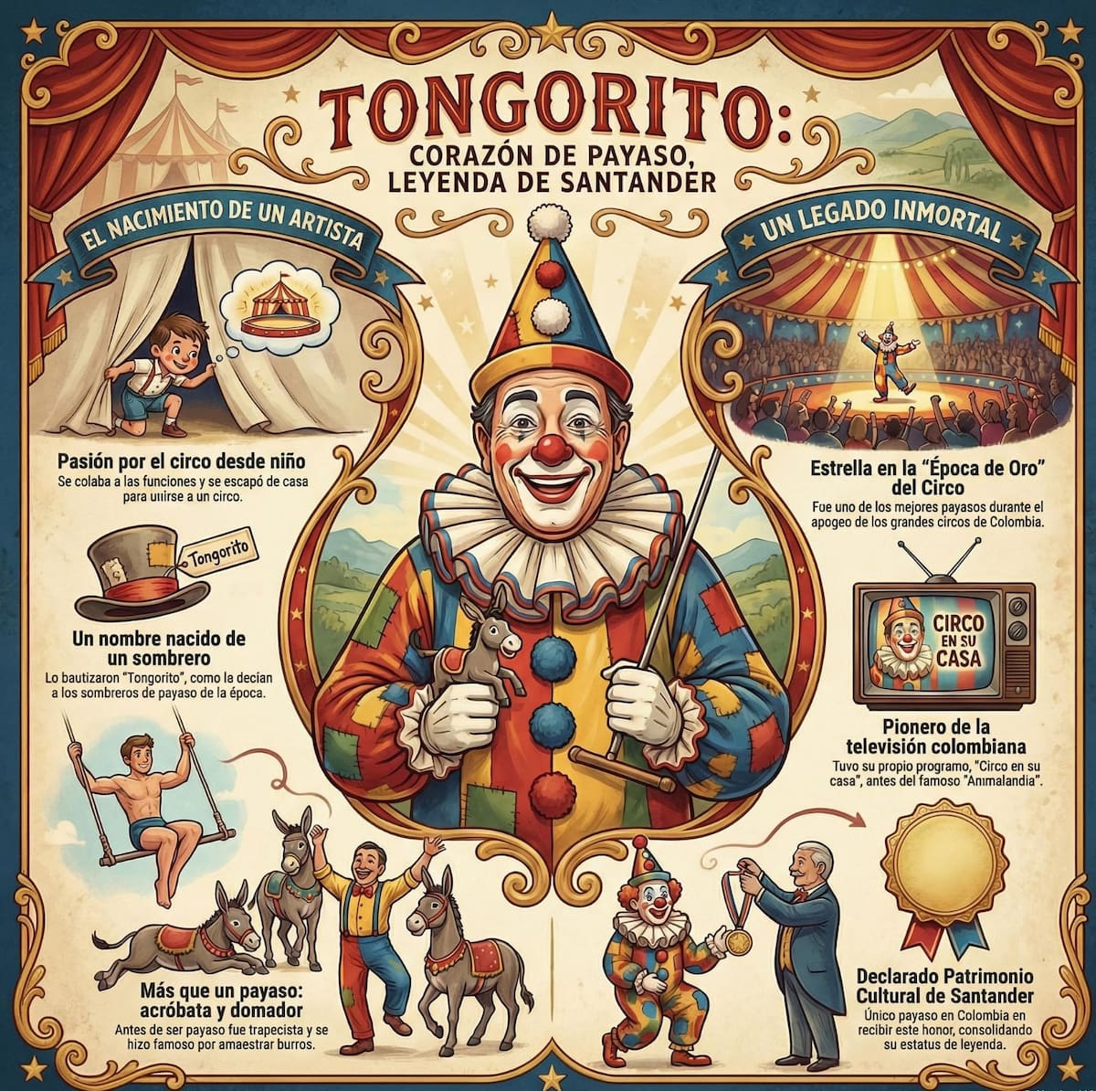 Tongorito: un payaso, una leyenda, una vida dedicada a la felicidad.