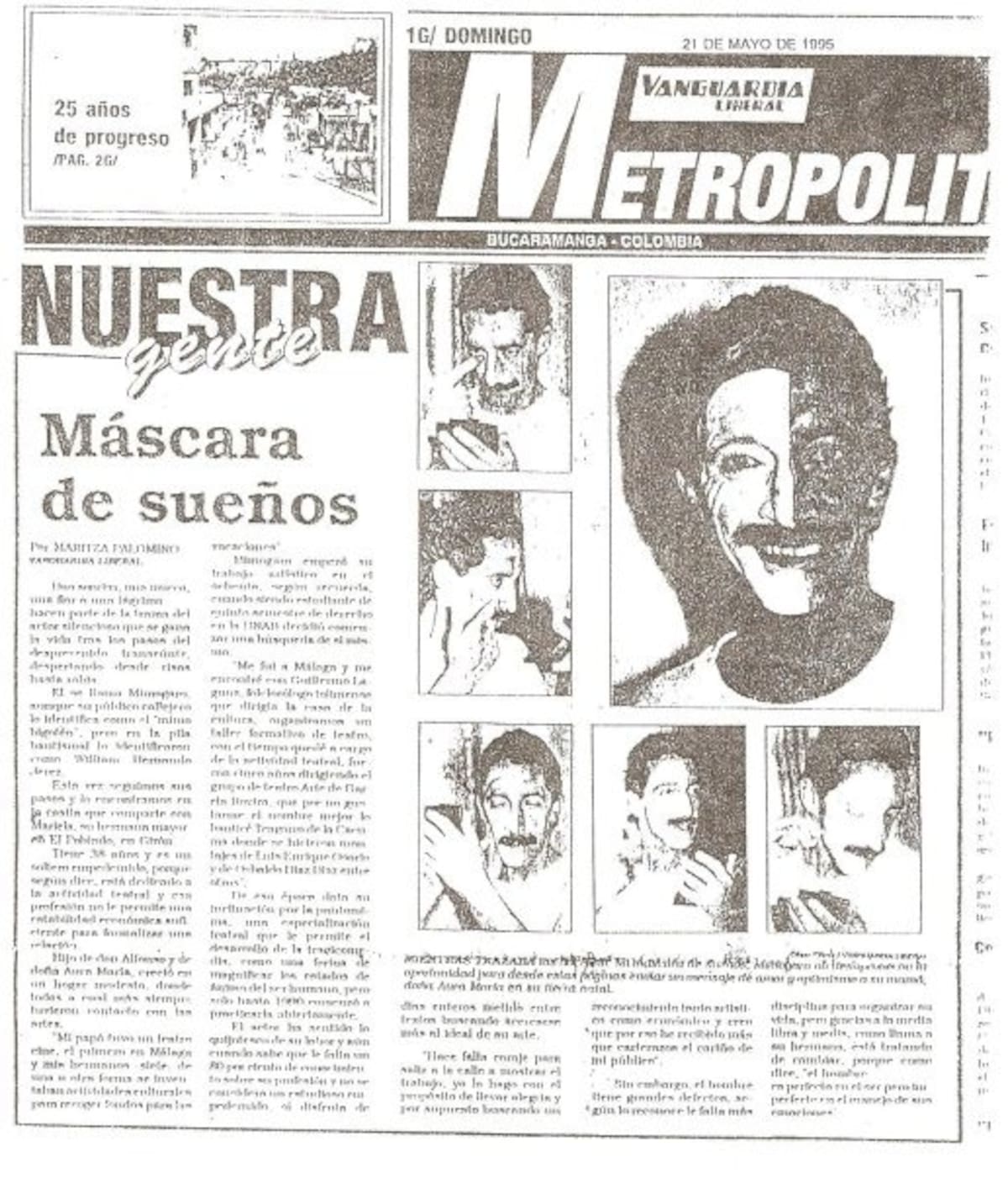 La sección Área Metro le rindió muchos homenajes en vida al artista, William Jerez, el mimo Garo. (Archivo/VANGUARDIA)