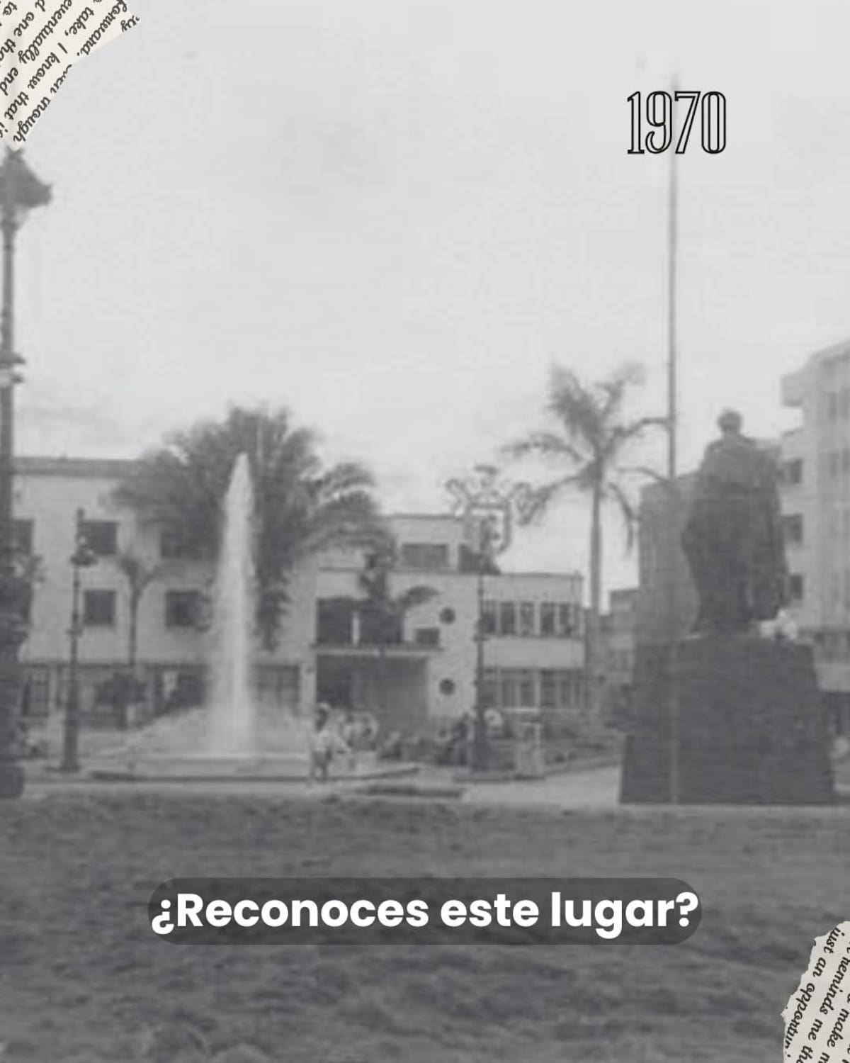 Foto de la pileta del agua del Parque Santander, en los años 70. (Archivo/VANGUARDIA)
