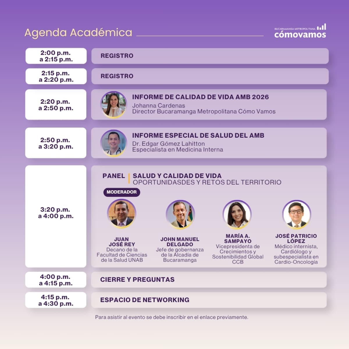 Programación del certamen.
